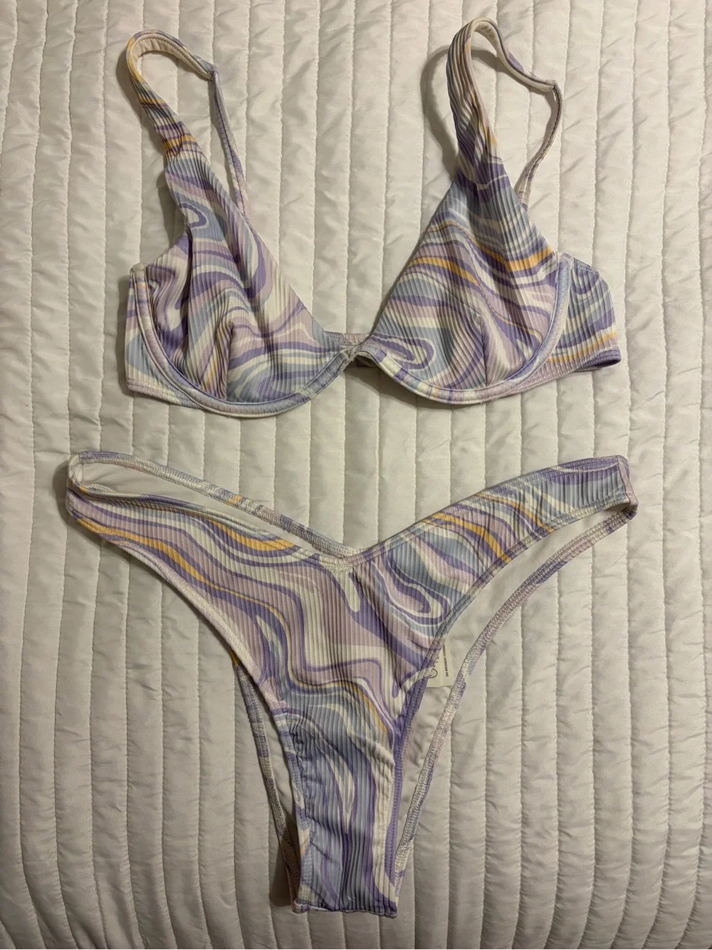Hollister Lavender Swirl Bikini - Small Top Medium Bottom